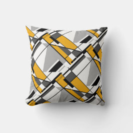 Jagged Mobile-like Guld Grått Black Slanted Mosaic Kudde