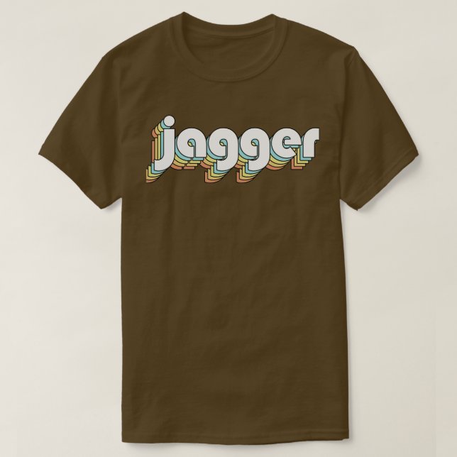 Jagger Retro Regbow Typography Faded Stil T Shirt (Design framsida)