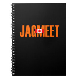 Jagmeet Orange fet text Canadian Flagga Färg Anteckningsbok