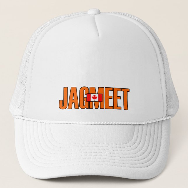 Jagmeet Orange fet text Canadian Flagga Färg Keps (Framsida)