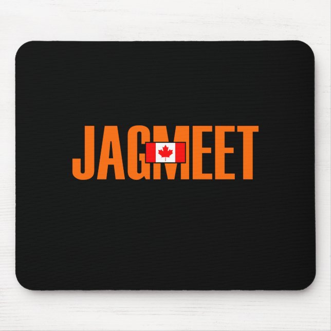 Jagmeet Orange fet text Canadian Flagga Färg Musmatta (Framsidan)