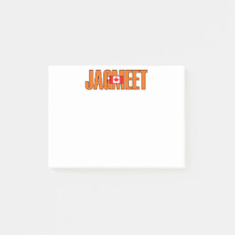 Jagmeet Orange fet text Canadian Flagga Färg Post-it Block