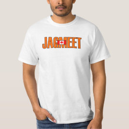Jagmeet Orange fet text Canadian Flagga Färg T Shirt