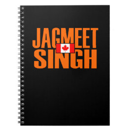 Jagmeet Singh Orange Block Text Canadian Flagga Anteckningsbok