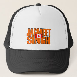 Jagmeet Singh Orange Block Text Canadian Flagga Keps