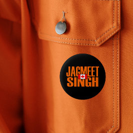Jagmeet Singh Orange Block Text Canadian Flagga Knapp