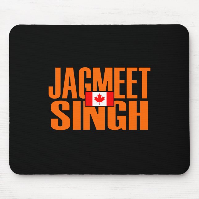 Jagmeet Singh Orange Block Text Canadian Flagga Musmatta (Framsidan)