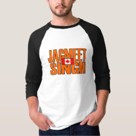 Jagmeet Singh Orange Block Text Canadian Flagga T Shirt