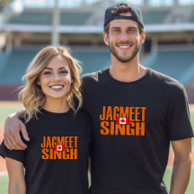 Jagmeet Singh Orange Block Text Canadian Flagga