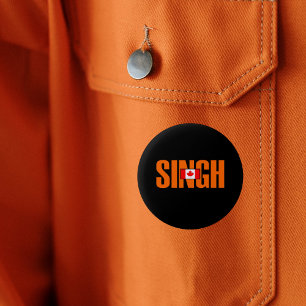 Jagmeet Singh Orange Bold Text Canadian Flagga Fär Knapp