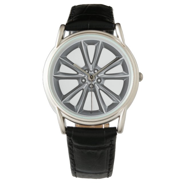 Jaguar Alloy Wheel Watch Inspired Design Armbandsur (Framsida)