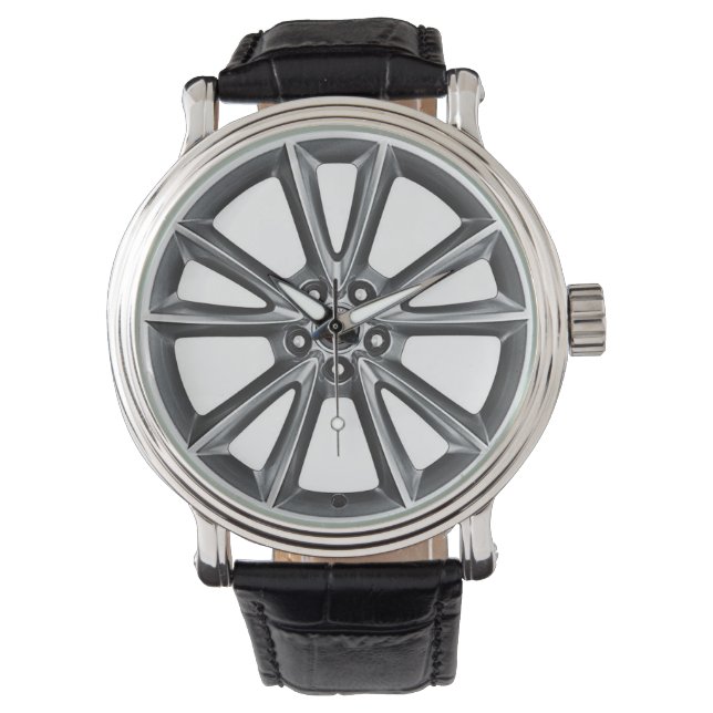 Jaguar Alloy Wheel Watch Inspired Design Armbandsur (Framsida)