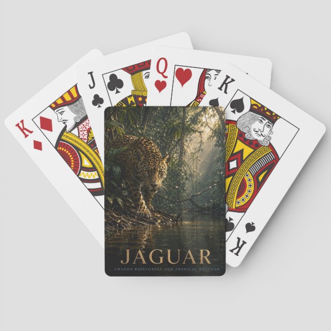 Jaguar Amazonas regnskog DJUR Poker Casinokort (Baksidan)
