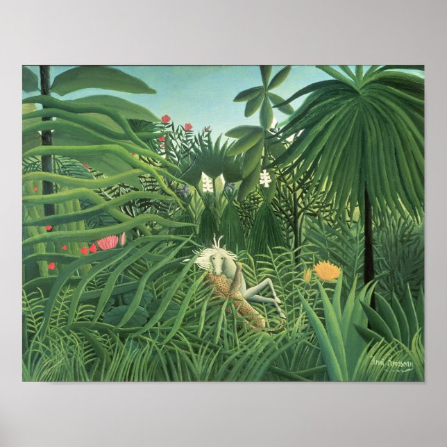 Jaguar Attacking a Horse, 1910 Poster (Framsidan)