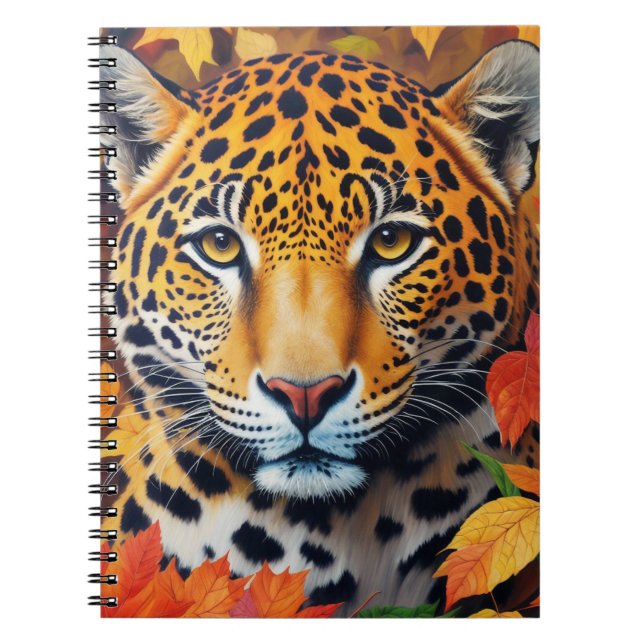 Jaguar Autumn Kattdjur Art-anteckningsbok Anteckningsbok (Framsidan)