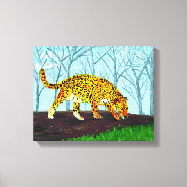 Jaguar Big Cat Art Canvastryck (Framsida)