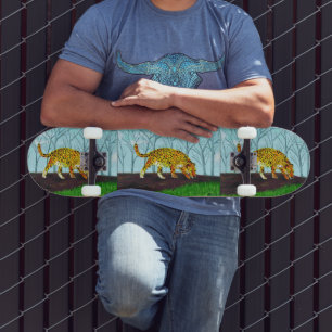 Jaguar Big Cat Art Mini Skateboard Bräda 18,5 Cm