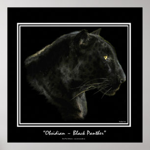 Jaguar, Black Panther Big Cat Art-utskrift Poster