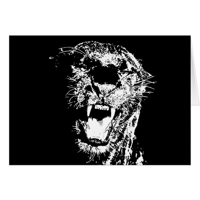 Jaguar - Black Panther Hälsningskort (Framsidan Horizontal)