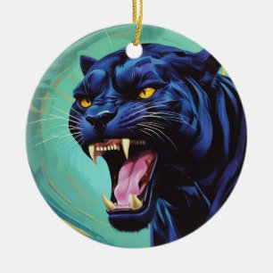 Jaguar - Black Panther Julgransprydnad Keramik