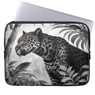 Jaguar Botanical Black and White Sketch Laptop Fodral