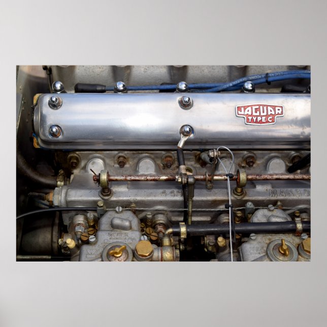 Jaguar C-typmotor. Poster (Framsidan)