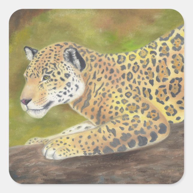 Jaguar-dekal Fyrkantigt Klistermärke (Framsida)