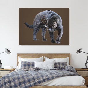 Jaguar Diablo brun kanvastryck