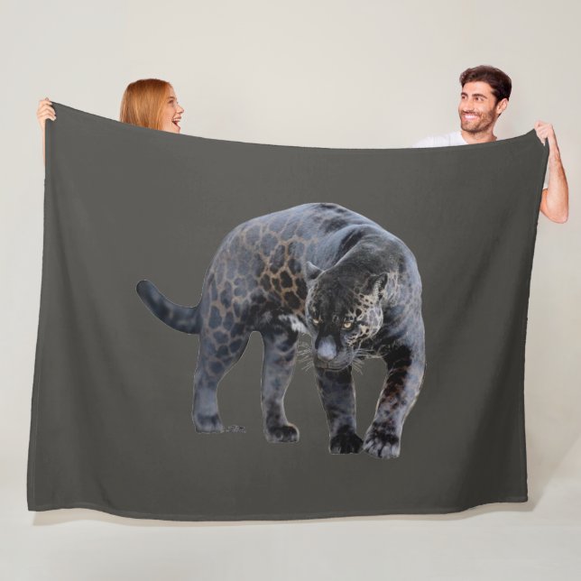 Jaguar Diablo gray fleece blanket (På plats)