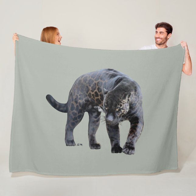 Jaguar Diablo light gray fleece blanket (På plats)