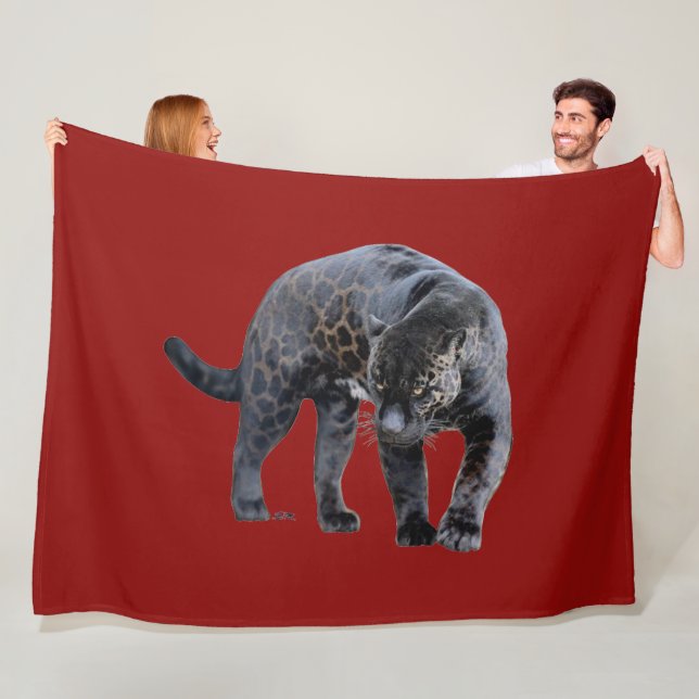 Jaguar Diablo red fleece blanket (På plats)