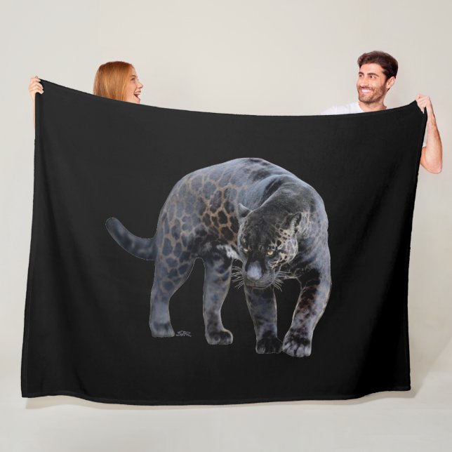 Jaguar Diablo svart filt av fleece (På plats)