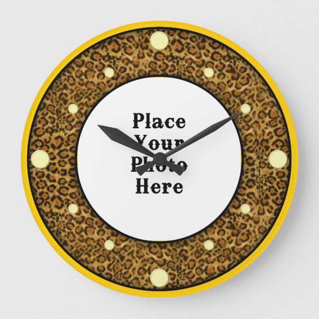 Jaguar din foto-väggklocka stor klocka (Framsida)