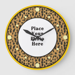 Jaguar din foto-väggklocka stor klocka