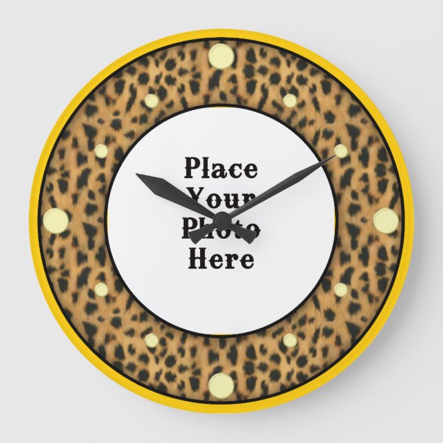 Jaguar din foto-väggklocka stor klocka (Framsida)