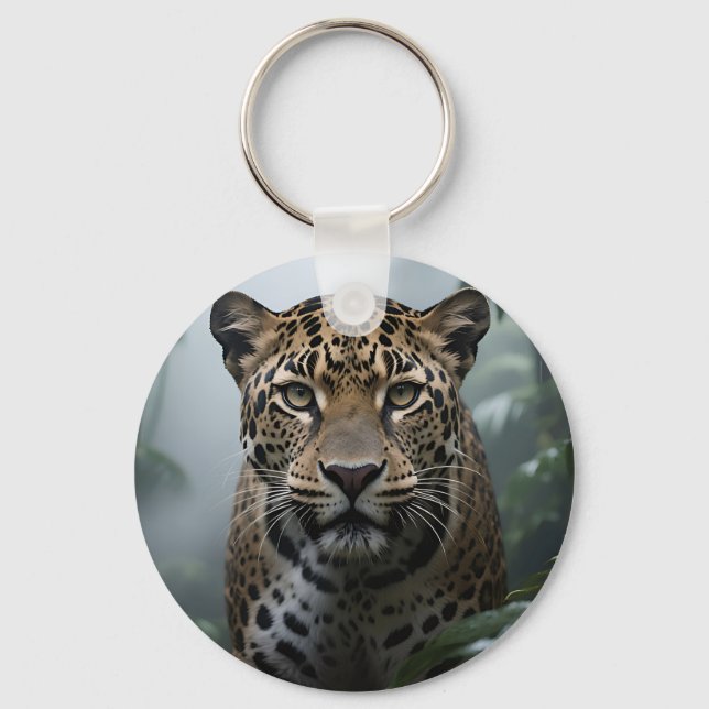 Jaguar Djungelporträtt Nyckelring (Framsida)