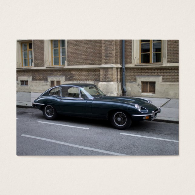 Jaguar E-Type Hardtop Visitkort (Framsidan)