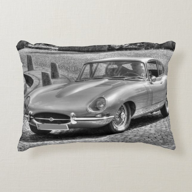 Jaguar E-Type Prydnadskudde (Framsidan)