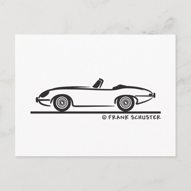 Jaguar E-Type Vykort (Framsida)