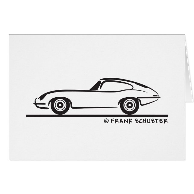 Jaguar E-typkupe Hälsningskort (Framsidan Horizontal)