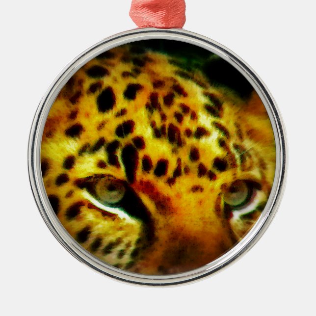 Jaguar Eyes Premium Prydnad Julgransprydnad Metall (Framsidan)