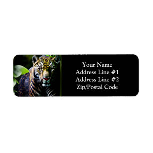 Jaguar - Fierce Jungle Predator Returadress Etikett