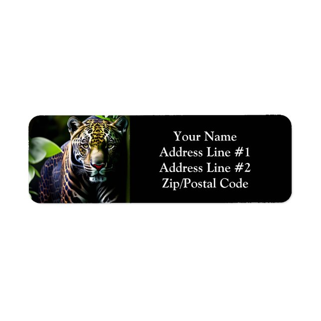 Jaguar - Fierce Jungle Predator Returadress Etikett (Framsidan)