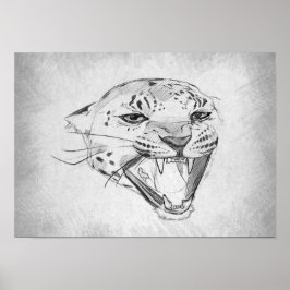 Jaguar - Grafisk ritning Poster