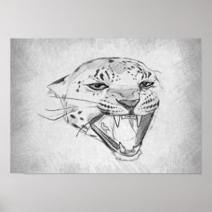 Jaguar - Grafisk ritning Poster