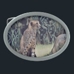 Jaguar in Forest Oil Paint, Bälte Buckle<br><div class="desc">Bild i skogen i en oljefärgdesign,  en Jaguar-behålla-klocka</div>