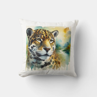 Jaguar in Harmony 010924AREF104 - Watercolor Kudde