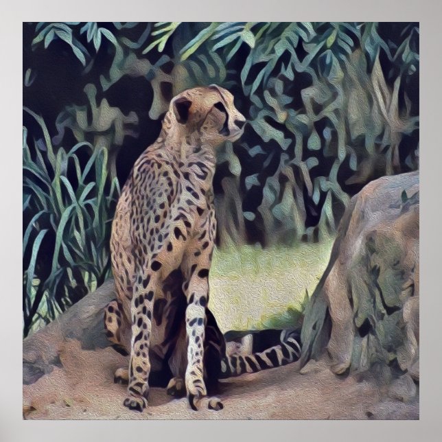 Jaguar in the Forest Oil Paint, Poster (Framsidan)
