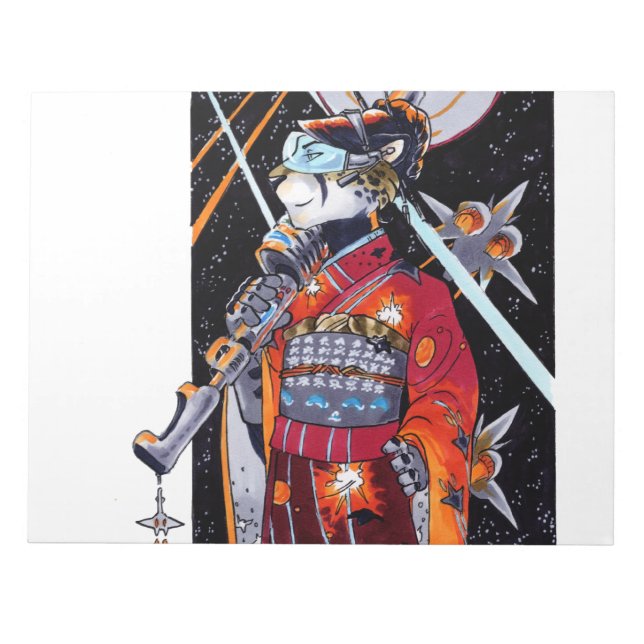 Jaguar Kimono Space Marine Large Unlines bärbar da Anteckningsblock (Framsida)