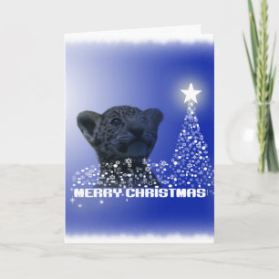 Jaguar Kitten Snowflake Julgran Wonderland Helgkort